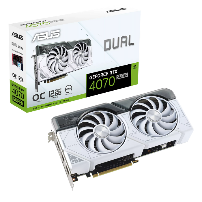 ASUS Dual GeForce RTX 4070 Super 12GB White OC Edition Graphics Card