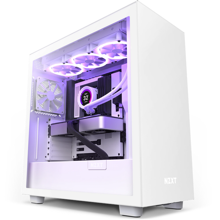 NZXT H7 White Mid Tower Case w/ 2 fans