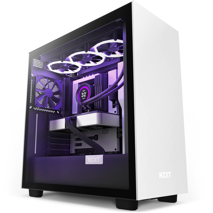 NZXT H7 White/Black Mid Tower Case w/ 2 fans