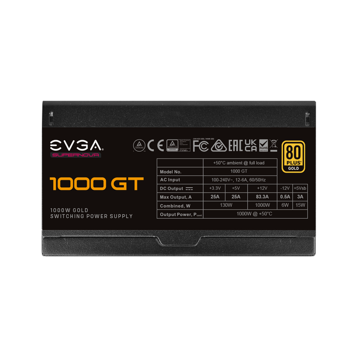 EVGA SuperNOVA 1000 GT 80 Plus Gold 1000w Modular Power Supply