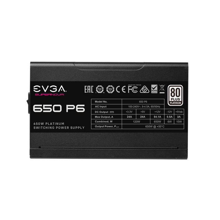 EVGA SuperNOVA 650 P6 80 Plus Platinum 650w Modular Power Supply