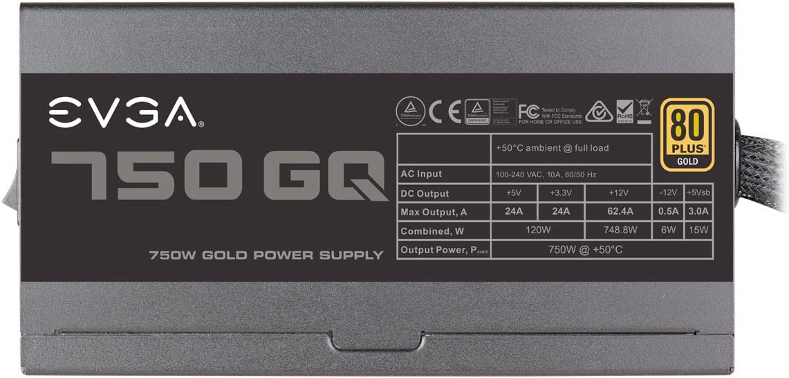 EVGA SuperNOVA 750 GQ 80 Plus Gold 750w Semi-Modular Power Supply